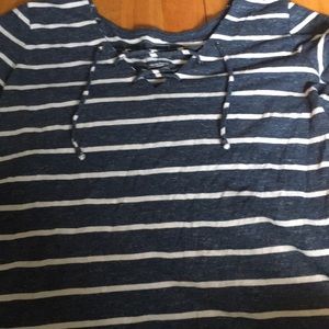A blue white striped shirt